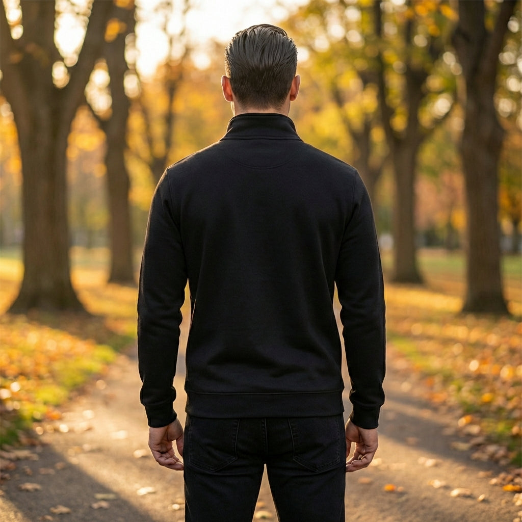 Mens Black Quarter Zip