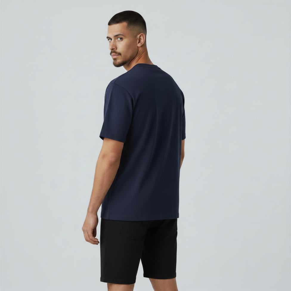 navy blue t-shirt