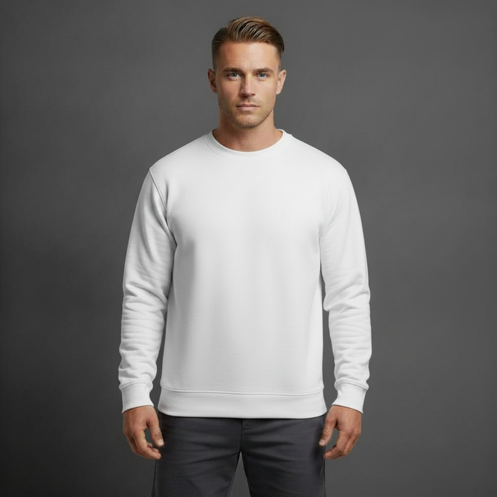 mens white sweatshirt