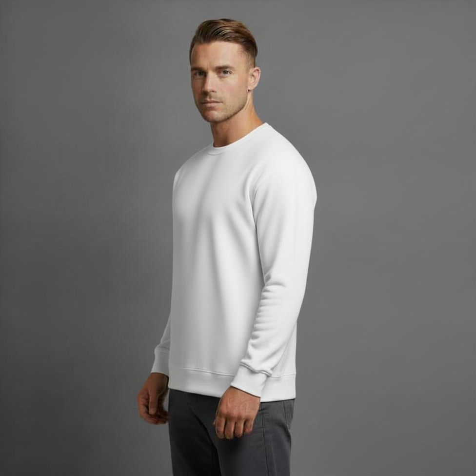 mens white sweatshirt